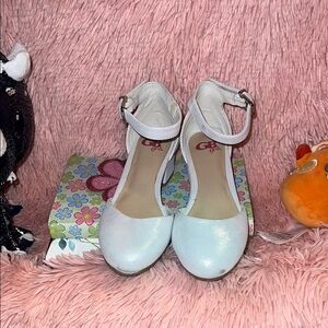 White Glittery Mary Jane Shoes